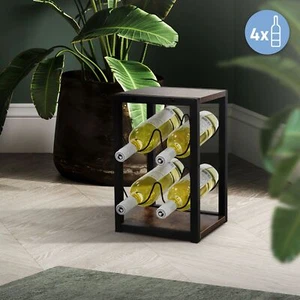 Botellero para 4 botellas 24x21x37,5 cm soporte vintage organizador para vinos - Imagen 1 de 7