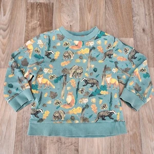 Pusblu Forest Animals Sweatshirt Kids Size 104 4T Pullover Crewneck Long Sleeve - Picture 1 of 10