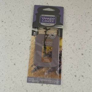 YANKEE CANDLE LEMON LAVENDER CLASSIC CAR JAR AIR FRESHENER CLOSET RV HANGING - Picture 1 of 3