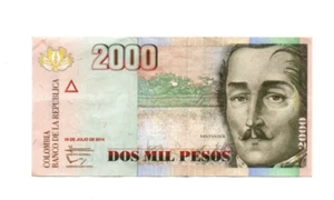 2000 PESOS SEHR SCHÖNE BANKNOTE AUS KOLUMBIEN 2014 PICK-457 - Bild 1 von 2