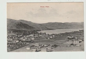 CHELAN, WASH. WASHINGTON POSTCARD Aerial View, Early Chelan, Black & White - Bild 1 von 2
