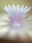 Partylite Frosted Purple Glass Flower Votive Tea Light Candle Holder
