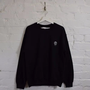 Doom Embroidered Badge MF Doom Black Crew Neck Sweatshirt Top by Actual Fact - Picture 1 of 3
