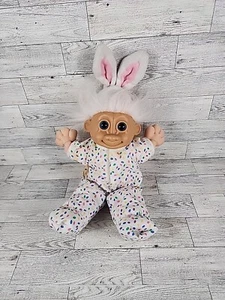 Vintage RUSS Bunny Troll Doll PJs 15" Soft Body Plush - Picture 1 of 9