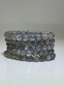 Labradorit Armband Stretch 8-12mm AAA Qualität Naturstein Edelstein Heilstein - Picture 1 of 20