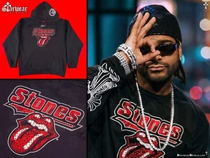 🔥WOW! Vintage A&G Cashmere Chrome Hearts Swarovski Rolling Stones Y2K Hoodie L - Picture 1 of 22