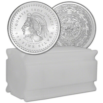 Calendario azteca redondo de plata Golden State Mint .999 tubo fino de 20 1/4 oz Foto 1 de 3