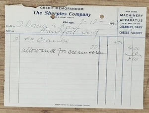 1903 Billhead Chicago Illinois Sharples Company Cream Separator Frankfort IN - Picture 1 of 4