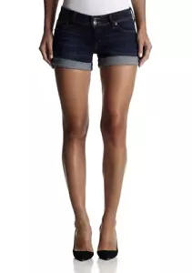 Pantaloncini jeans Hudson Croxley metà coscia 30 nuovi con etichette - blu scuro W653Dlo - Foto 1 di 3