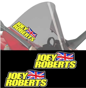 2 x personalisierte Bildschirmaufkleber Fahrername - Rennen Motorräder Union Jack Flagge  - Bild 1 von 3