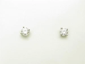Pendientes redondos de zafiro blanco simulados de plata esterlina platino regalo - Imagen 1 de 1