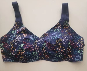 Knix Bra Sz 8 Blue Multicolor Floral Wireless - Picture 1 of 4