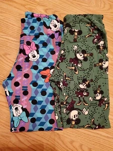 LuLaRoe Leggings (2 Paar) MICKEY MOUSE Einheitsgröße (passt 2-12) Neu ohne Etikett - Bild 1 von 3