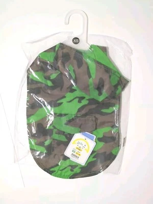Jelly Wellies Camouflage Dog Raincoat XS Green Reversible To Solid Green Pet - Image 1 of 3