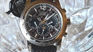 Reloj automático Wohler fase lunar esfera roja/negra triple calendario para hombre - Imagen 1 de 8
