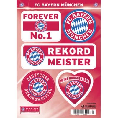 FC BAYERN MÜNCHEN FCB FC Bayern Aufkleber-Set Größe ca. A5