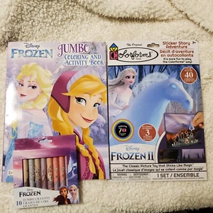 Disney FROZEN Activity Lot of 3 Colorforms, Activity and Coloring Book, Crayons - Picture 1 of 9