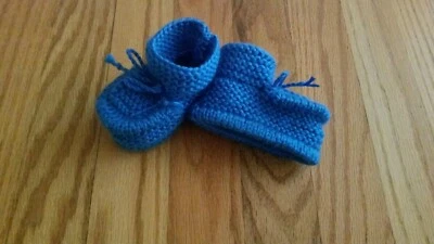 Botines bebé punto, color azul, 3-6 meses, para niños  Foto 1 de 4