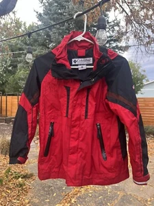 Columbia Jacket Youth Boys Unisex 10/12 Full Double Zip Hooded Red Outdoor Coat - Picture 1 of 24