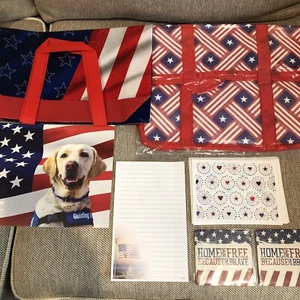 Patriotic Freezer Bag, Shopping Bag, 2 Coasters, 2 Note Cards, Note paper ~ New - Picture 1 of 5