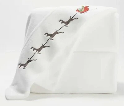 Juego de sábanas polar completo bordadas de 4 piezas Malden Mills, trineo blanco Foto 1 de 2