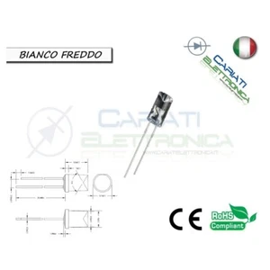 20 pz Led 5mm FLAT TOP Bianco Freddo 13000 mcd alta luminosità - Foto 1 di 1
