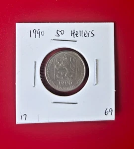 50 Hellers Münze Tschechoslowakei 1990 - schöne Weltmünze!!! - Bild 1 von 2