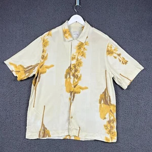 PAUL SMITH Shirt Mens L White Cuban Floral Short Sleeve Button Up Made In Italy - Picture 1 of 16