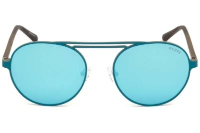 Guess GU3028 88Q Aqua Blue Mirrored Round Plastic Sunglasses Frame 55-19-140 — 第 1/4 张图片