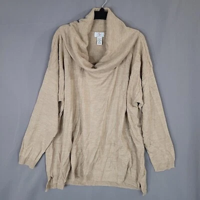 Suéter tejido OSO informal para mujer cuello capucha pulóver tostado talla 3X Foto 1 de 4