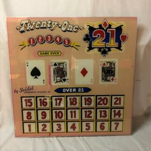 Vintage Blackjack 21 Card Game Back Glass Pinball Arcade Game - Picture 1 of 4