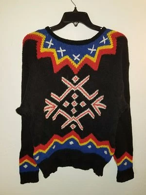 LIZSPORT Vintage Winter Sweater SMALL Colorful Snowflake Christmas SKI VTG G1 Foto 1 de 4