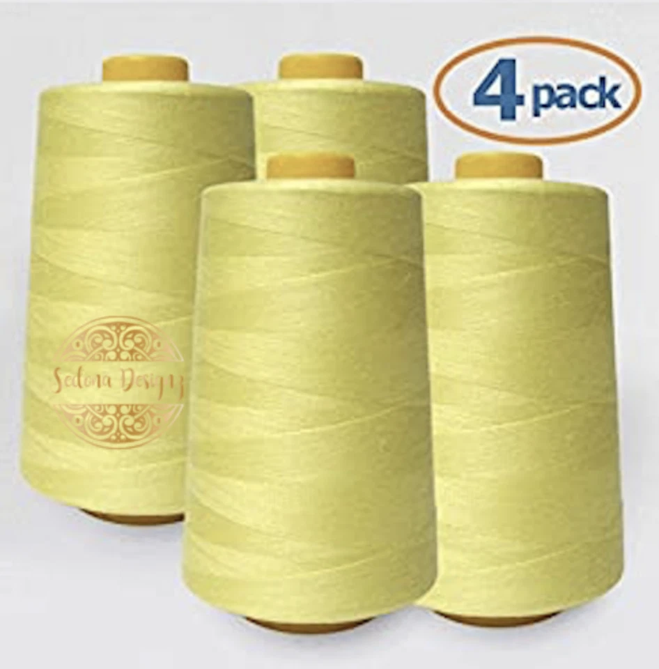 4 PACK of 6000 Yard each Spools Sewing Thread All Purpose 100% Polyester - Image 1 of 1