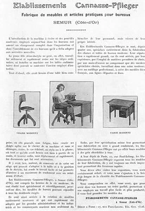 21 SEMUR-EN-AUXOIS MEUBLES ETS CANNASSE PFLIEGER ARTICLE DE PRESSE 1923 - Bild 1 von 1