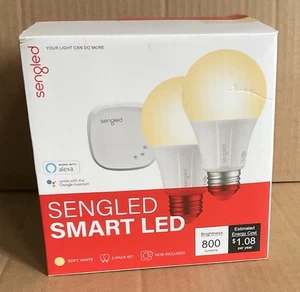 Sengled Smart LED Soft White Bulbs 2-Pack Kit with Hub Alexa And Google - Picture 1 of 6