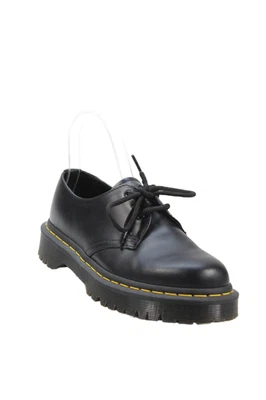 Dr. Martens Unisex Adults Leather Heeled Lace-Up Loafers Black Size 6 - Image 1 of 4