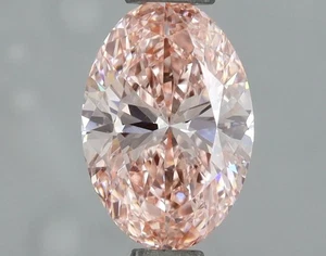Oval 1.10ct Fancy Vivid  Pink VS1 CVD Loose Lab Grown Diamond - Picture 1 of 3