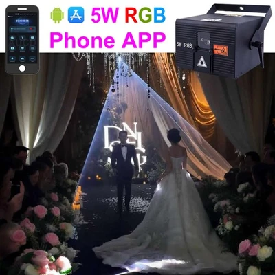 Phone App 5W RGBW iLDA DMX Wedding Party Disco Stage Show Projector Laser Lights - Image 1 of 4