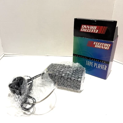 90s ELECTRO BRAND Personal Cassette Tape Player Headphones New In Box Works - Image 1 of 4