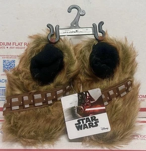 Zapatillas Disney Star Wars Chewbacca Marrón Imitación Piel - NIÑOS Talla Grande 9-10 ¡NUEVAS!! - Imagen 1 de 5