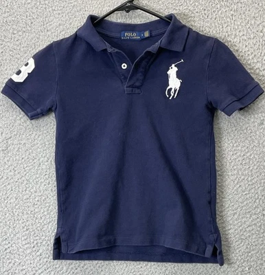 🔥Polo Ralph Lauren • Polo Classic Blue Big Pony Embroidered Shirt • Boys Size 6 - Image 1 of 4