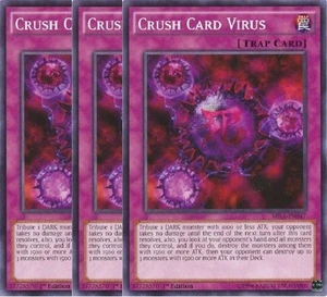 Yugioh - Crush Card Virus x 3 - 1st Edition NM - Plus Free Holo Card - Picture 1 of 1
