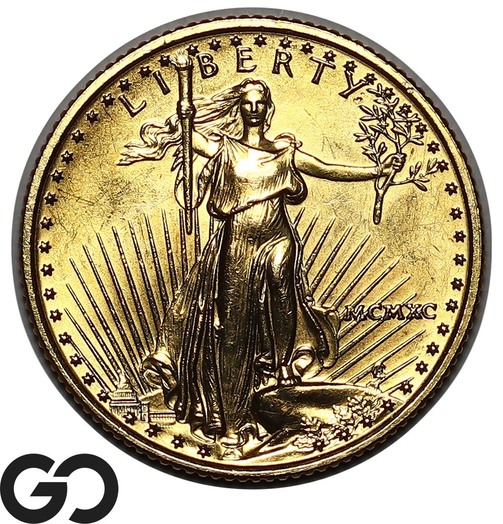 1990年 アメリカ イーグル銀貨 1オンス 1990年イーグルG$25 NGC MS69