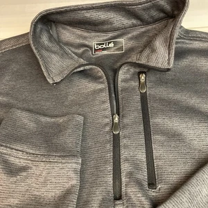Bolle Pullover Herren Large grau 1/4 Reißverschlusstasche Performance Gorpcore Golf Preppy - Bild 1 von 10