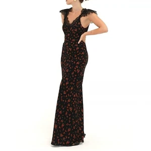 NEU Rumored Frontier Maxikleid Spitze Blumen spanischer Mohn Damen Medium 138 $ - Bild 1 von 11