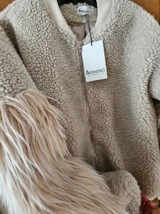 &Merci youth size L faux fur full zip cropped bomber jacket - Picture 1 of 11