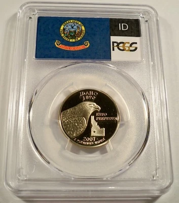 2007-S 25c CLAD PCGS PR70DCAM IDAHO QUARTER PROOF DEEP CAMEO PR 70 DC ID - Image 1 of 4