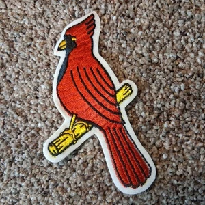 Vintage Red Cardinal Felt Patch 5.5" New Sew On - Picture 1 of 6