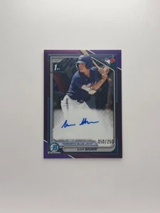 Autógrafos Bowman 2024 - Chrome Prospect Sam Shaw #CPA-SS refractor púrpura/250  - Imagen 1 de 2