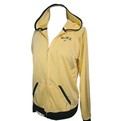 Chaqueta con Capucha Nike Para Mujer L 12-14 Grande Amarilla Malla Perforada Cremallera Frontal Foto 1 de 4